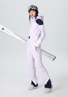 Women’s Fitted Stretch One Piece Flare Ski Jumpsuit Elegant