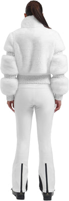 Women Ski Jacket Faux Fur Snowboard Coat Snow Cropped Jacket Winter Outdoor