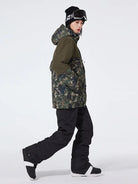Women’s Floral Printed Snow Jacket and Bib Pants Winter Set