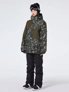 Women’s Floral Printed Snow Jacket and Bib Pants Winter Set