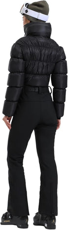 Womens Ski Suits Down One Piece Snowsuit Waterproof Snowboard Jumpsuits