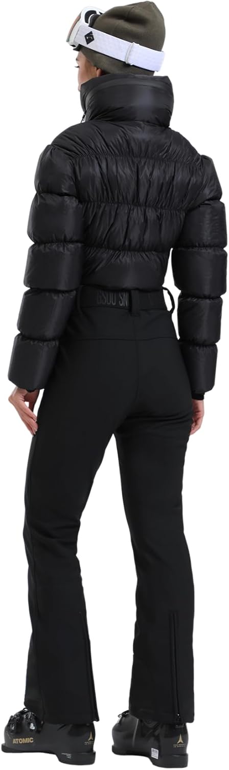 Womens Ski Suits Down One Piece Snowsuit Waterproof Snowboard Jumpsuits