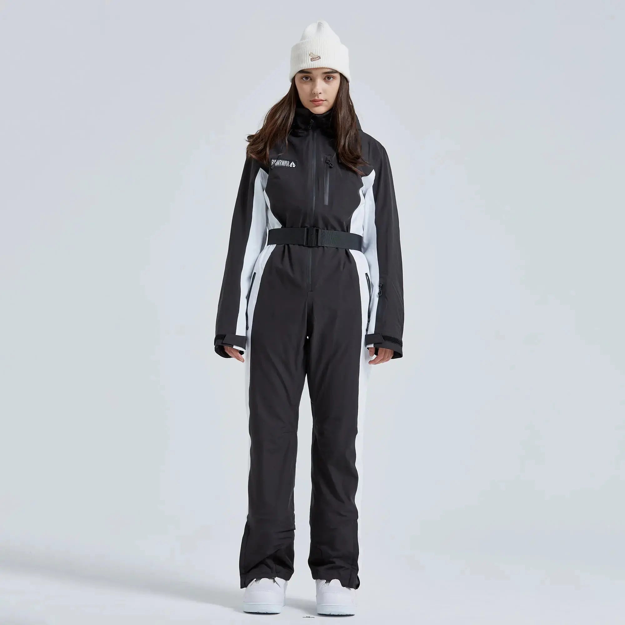 High Neck Hooded One Piece Ski Suit for Women