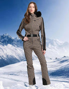 Women's One Piece Ski Suits Slim Waterproof Jumpsuits