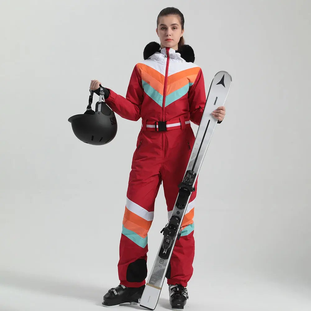 Luxury One Piece Ski Suit for Women Winter Jumpsuit