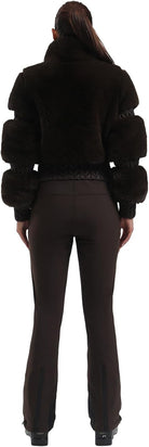 Women Ski Jacket Faux Fur Snowboard Coat Snow Cropped Jacket Winter Outdoor