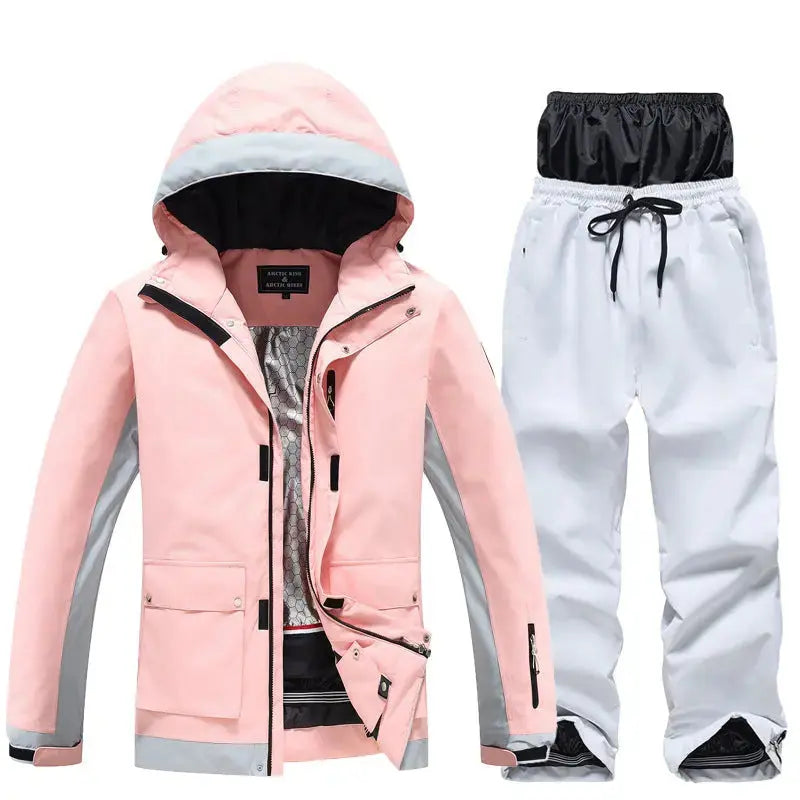Loose Fit Ski Jacket and Pants Set for Snowboarding