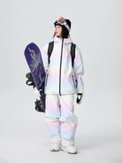 Women Cute Rainbow Snow Suit Winter Outwear for Sports