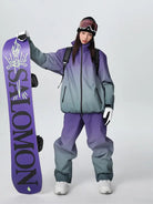 Women Unique 3L Gradient Snowsuits Durable Ski Jacket and Pants