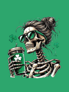 240g Lady Skull Printed Cotton T-shirt for St. Patrick's Day Emma Bridess