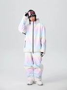 Women Cute Rainbow Snow Suit Winter Outwear for Sports