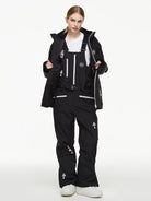 Women’s Ski Outfit Set with Cute Snowboard Jacket and Bib Pants