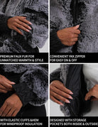 Women Ski Jacket Faux Fur Snowboard Coat Snow Cropped Jacket Winter Outdoor