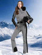 Women's One Piece Ski Suits Slim Waterproof Jumpsuits