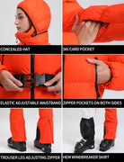 Womens Ski Suits Down One Piece Snowsuit Waterproof Snowboard Jumpsuits
