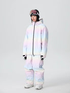 Women Cute Rainbow Snow Suit Winter Outwear for Sports