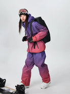 Women Unique 3L Gradient Snowsuits Durable Ski Jacket and Pants