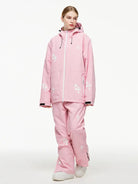 Women’s Ski Outfit Set with Cute Snowboard Jacket and Bib Pants