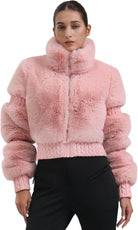 Women Ski Jacket Faux Fur Snowboard Coat Snow Cropped Jacket Winter Outdoor