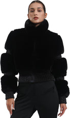 Women Ski Jacket Faux Fur Snowboard Coat Snow Cropped Jacket Winter Outdoor
