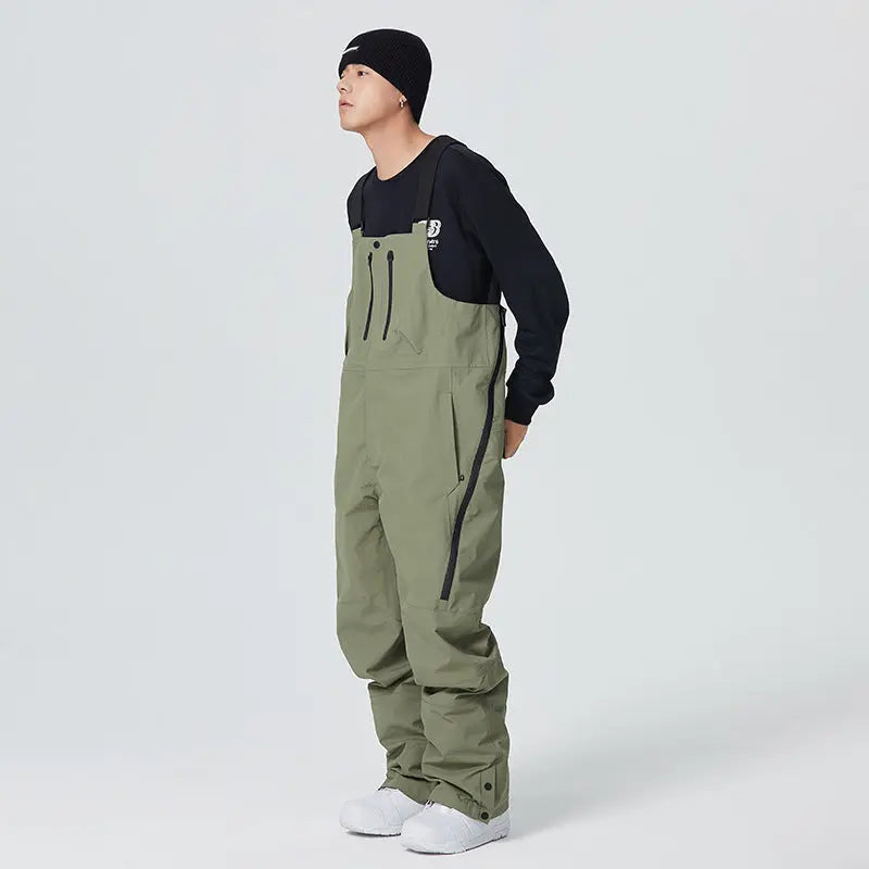 Adult Baggy Snow Pants One-Piece Winter Ski Bibs for Sports