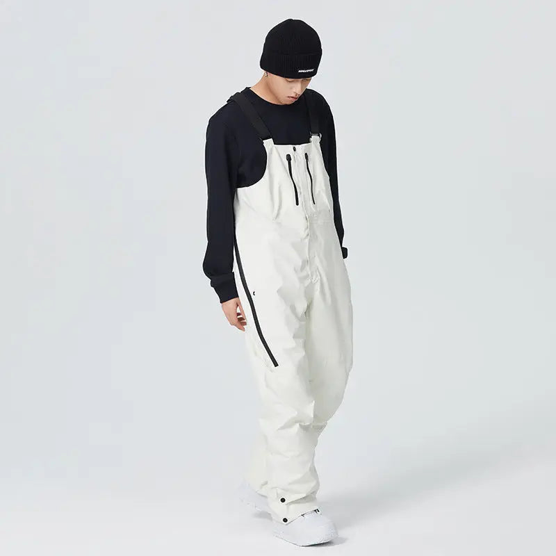 Adult Baggy Snow Pants One-Piece Winter Ski Bibs for Sports