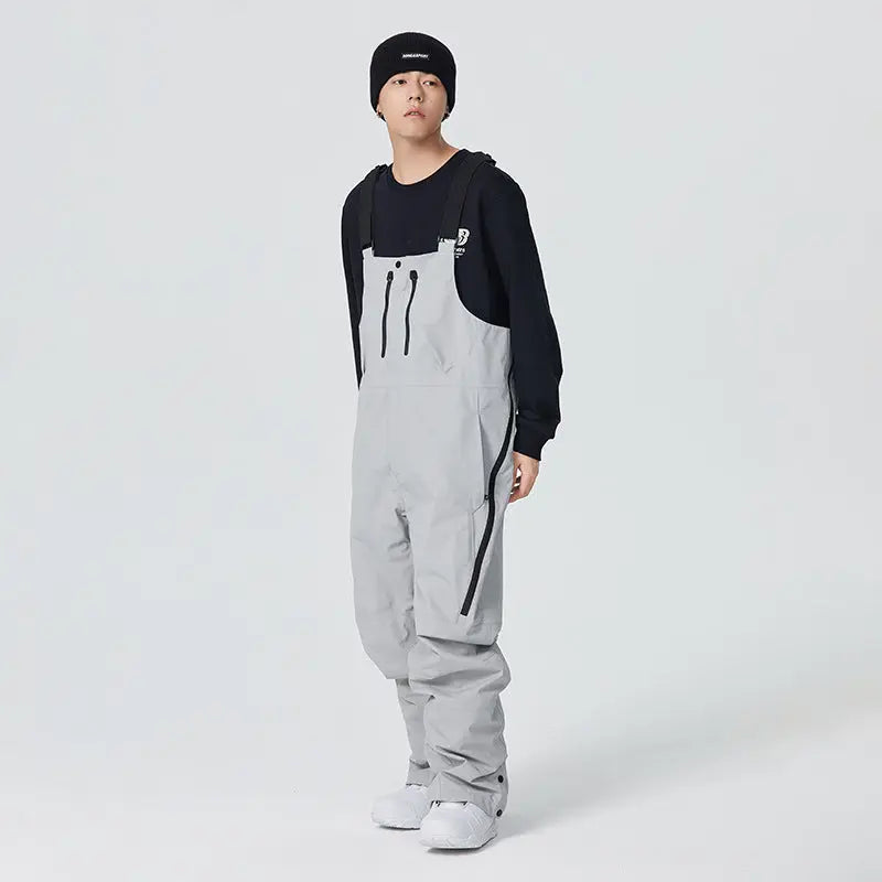 Adult Baggy Snow Pants One-Piece Winter Ski Bibs for Sports