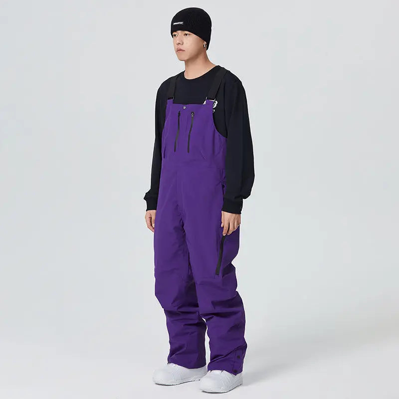 Adult Baggy Snow Pants One-Piece Winter Ski Bibs for Sports