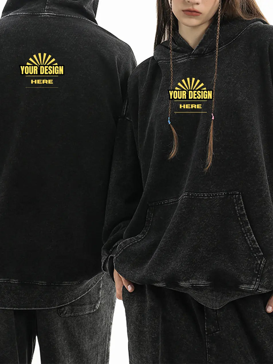 Personalized Vintage Wash Cotton Hoodie 