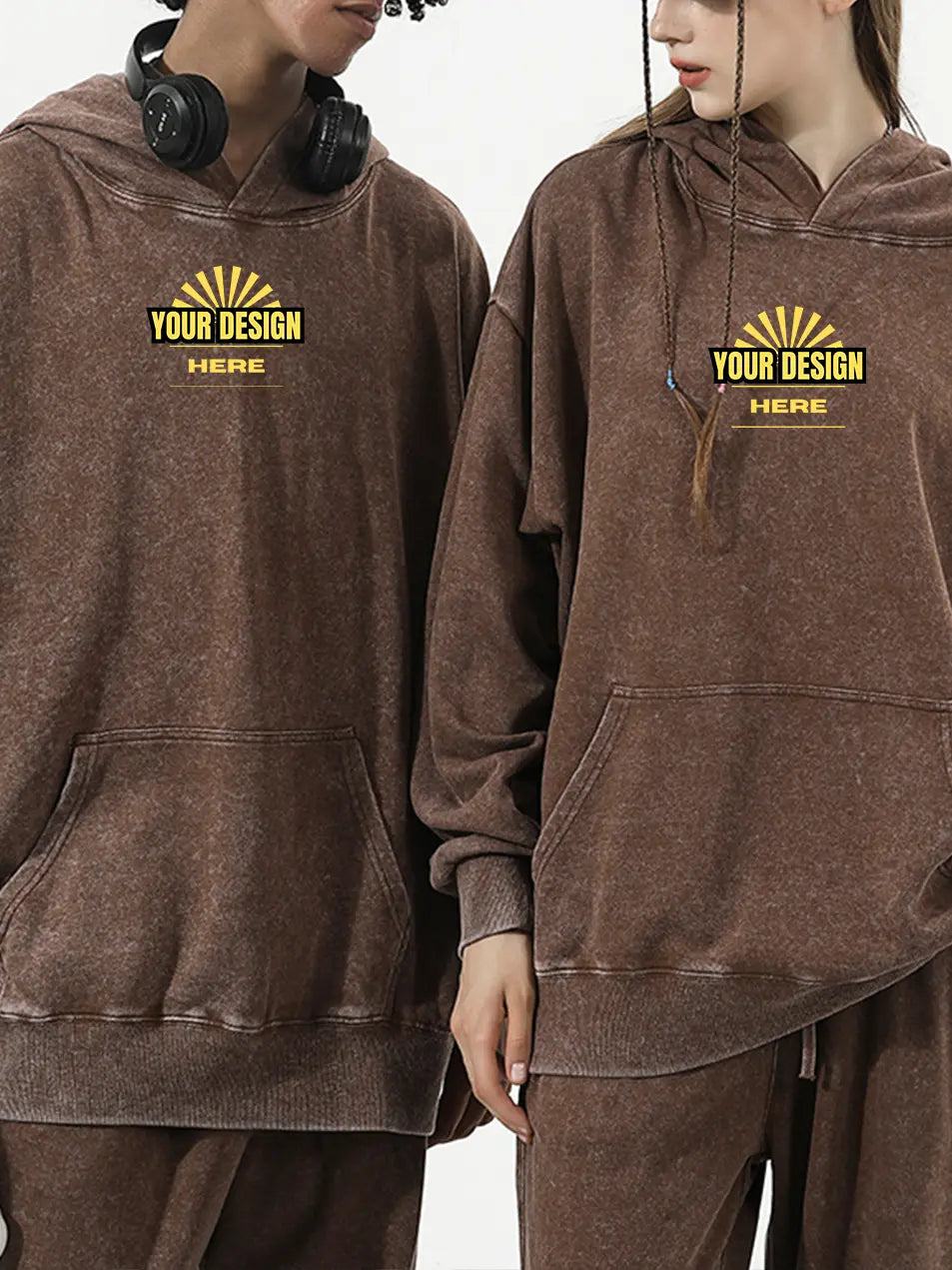 Personalized Vintage Wash Cotton Hoodie 