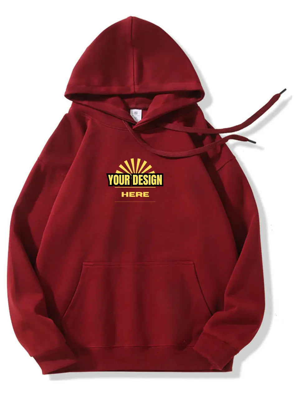 Custom Women's Casual Solid Color Pullover Hooded