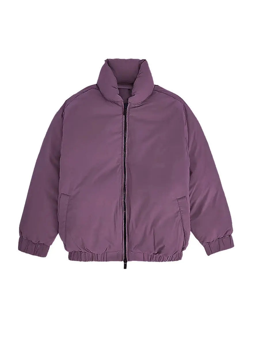 Zipper  Hooded Puffer Thick Pockets Coat