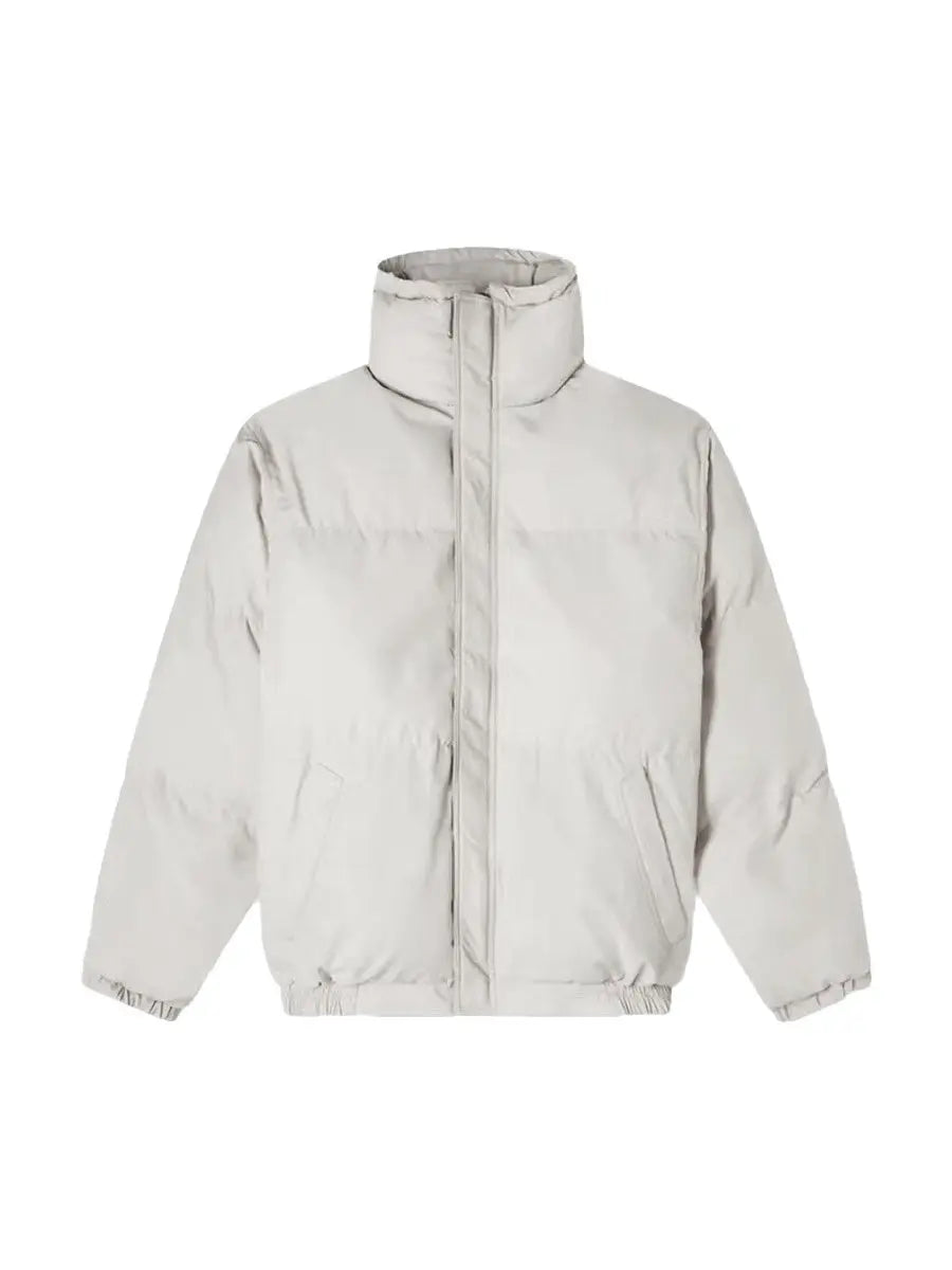 Drawstring Plain Puffer Thick Pockets Coat
