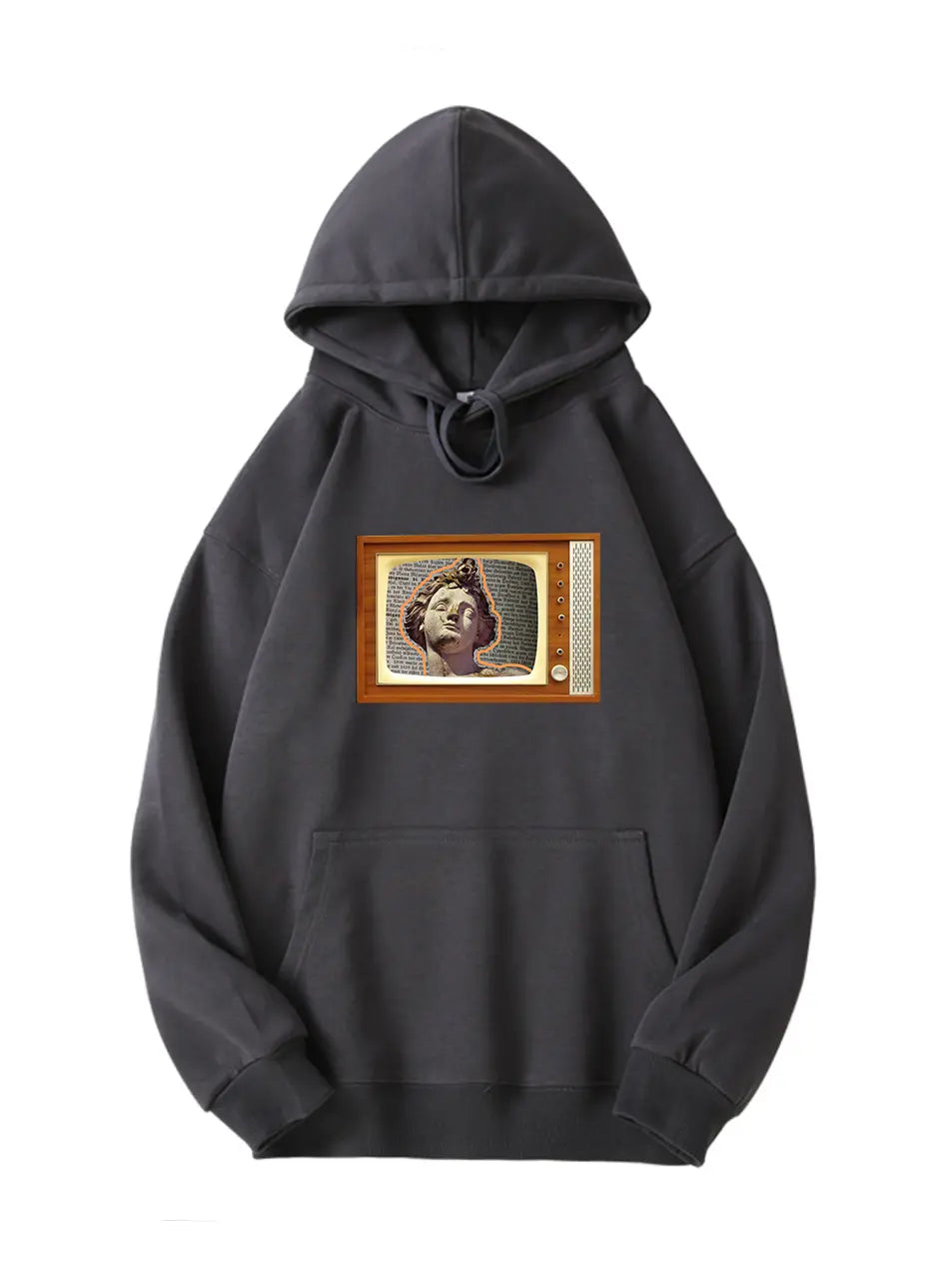 Vintage Line Cartoon David Printed Cotton Hoodie Emma Bridess