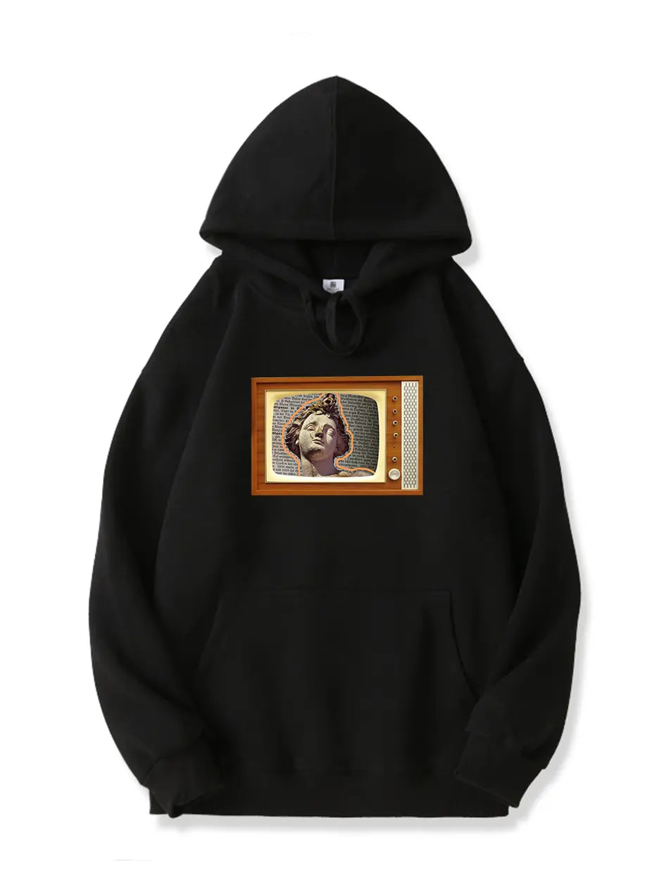 Vintage Line Cartoon David Printed Cotton Hoodie Emma Bridess