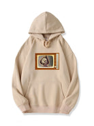 Vintage Line Cartoon David Printed Cotton Hoodie Emma Bridess