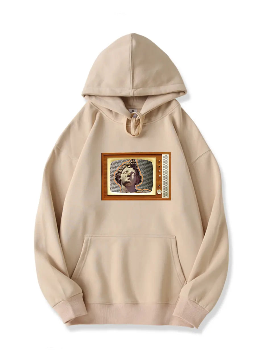 Vintage Line Cartoon David Printed Cotton Hoodie Emma Bridess