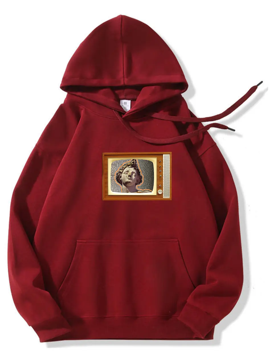 Vintage Line Cartoon David Printed Cotton Hoodie Emma Bridess