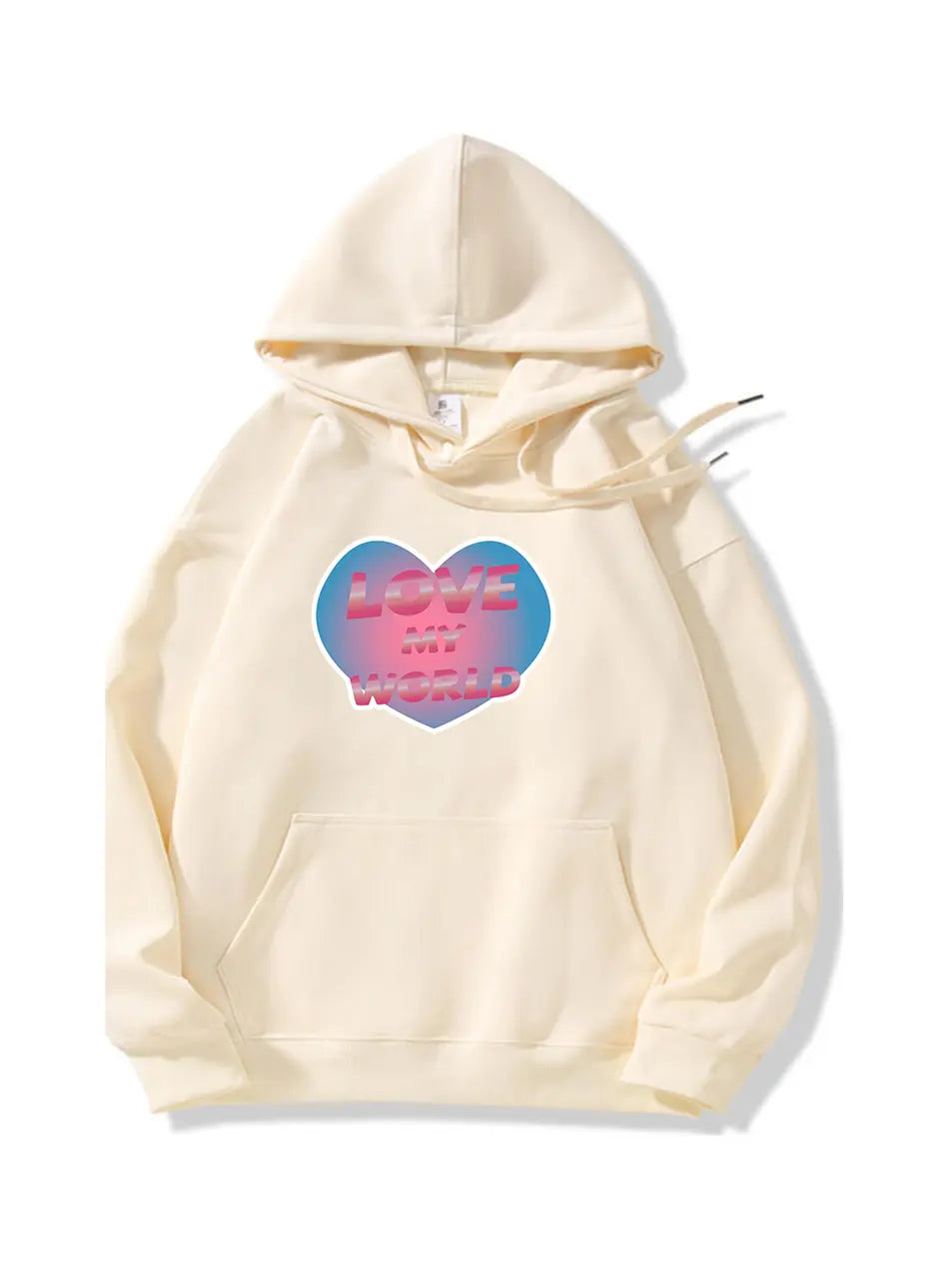 Pink Heart Love My World Hoodie for Valentine's Day Emma Bridess