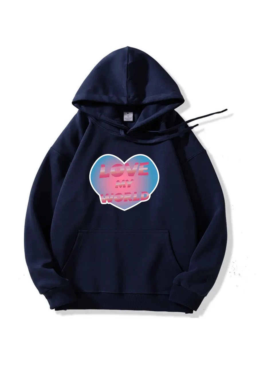 Pink Heart Love My World Hoodie for Valentine's Day Emma Bridess