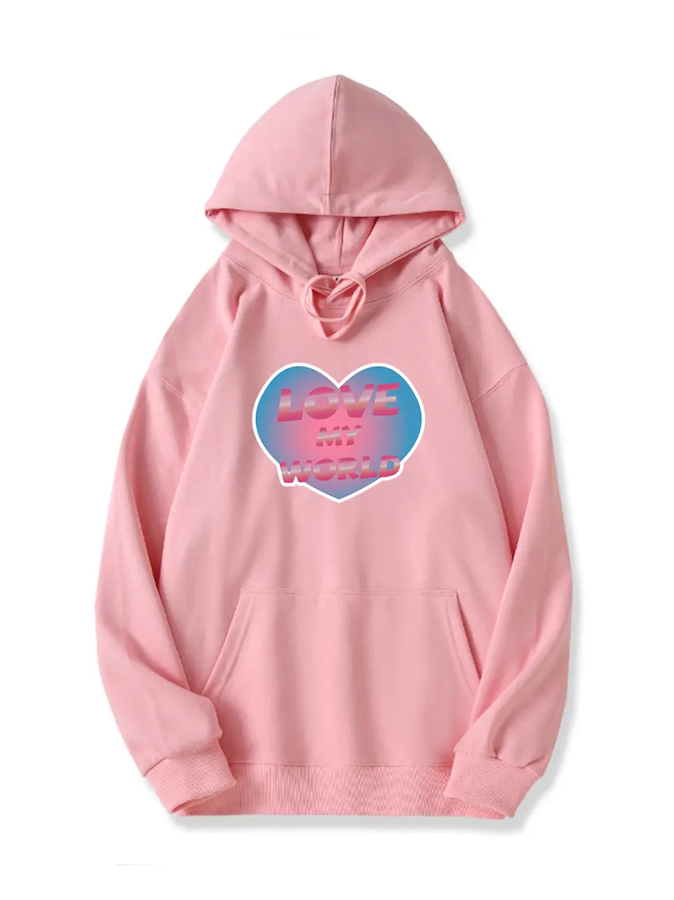 Pink Heart Love My World Hoodie for Valentine's Day Emma Bridess
