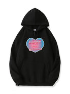 Pink Heart Love My World Hoodie for Valentine's Day Emma Bridess