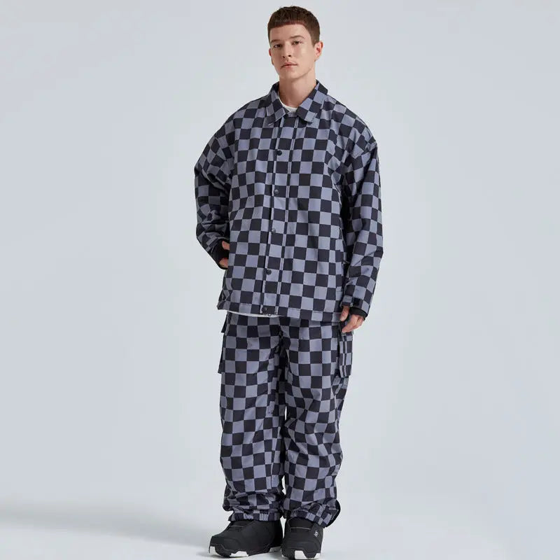 Checkerboard Ski Snow Jackets Pants Insulated Ski Wear