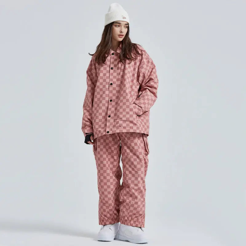 Checkerboard Ski Snow Jackets Pants Insulated Ski Wear
