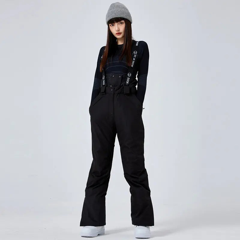 Women Insulated One Piece Snow Bib Pants Chic Ski Snow Suit