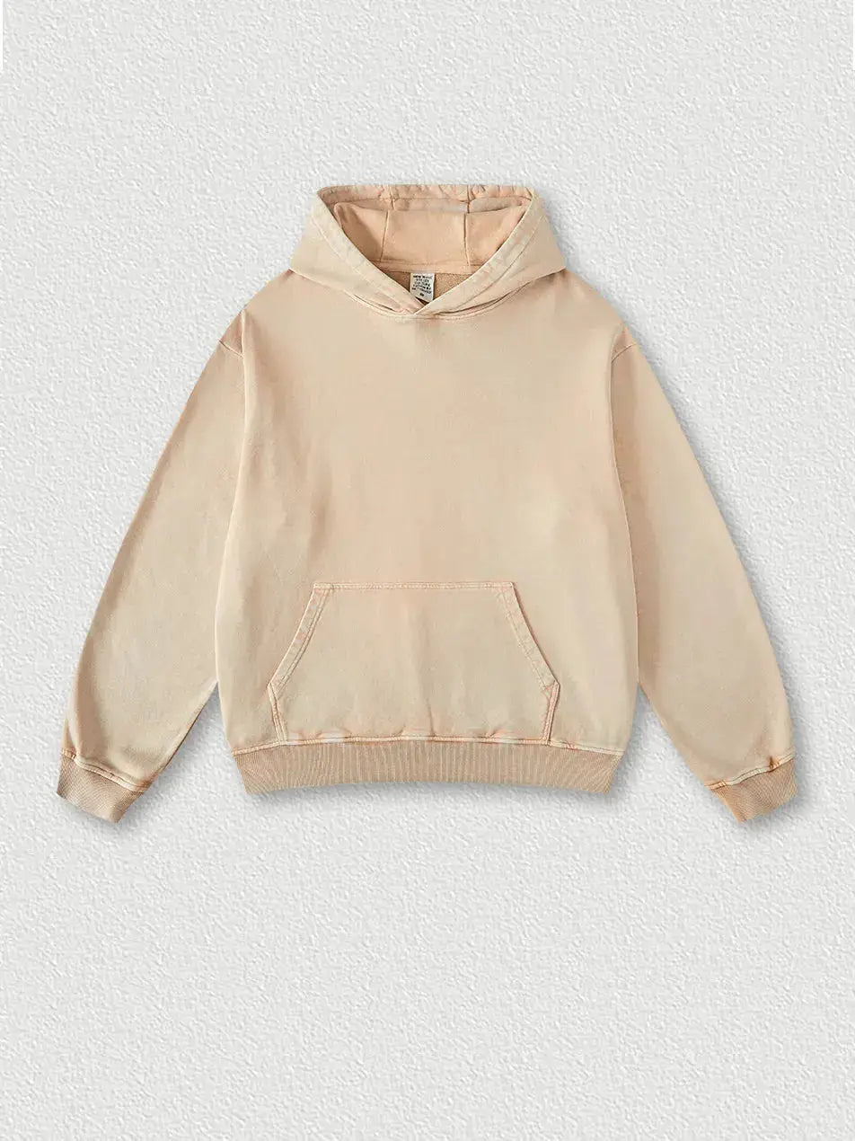 Washed Vintage Solid Color Loose Hoodie