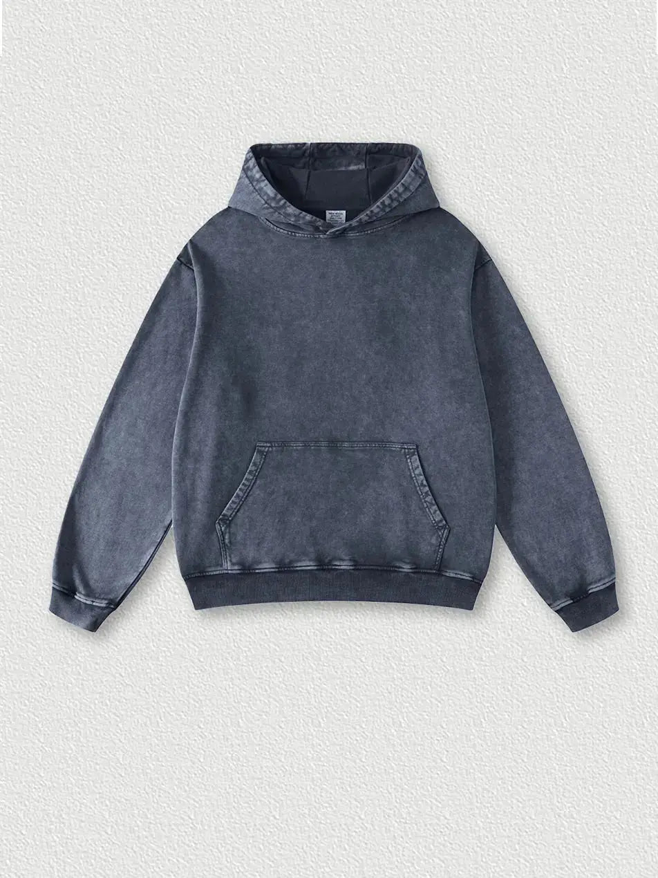 Washed Vintage Solid Color Loose Hoodie - Emma Bridess Washed Vintage Solid Color Loose Hoodie - Emma Bridess