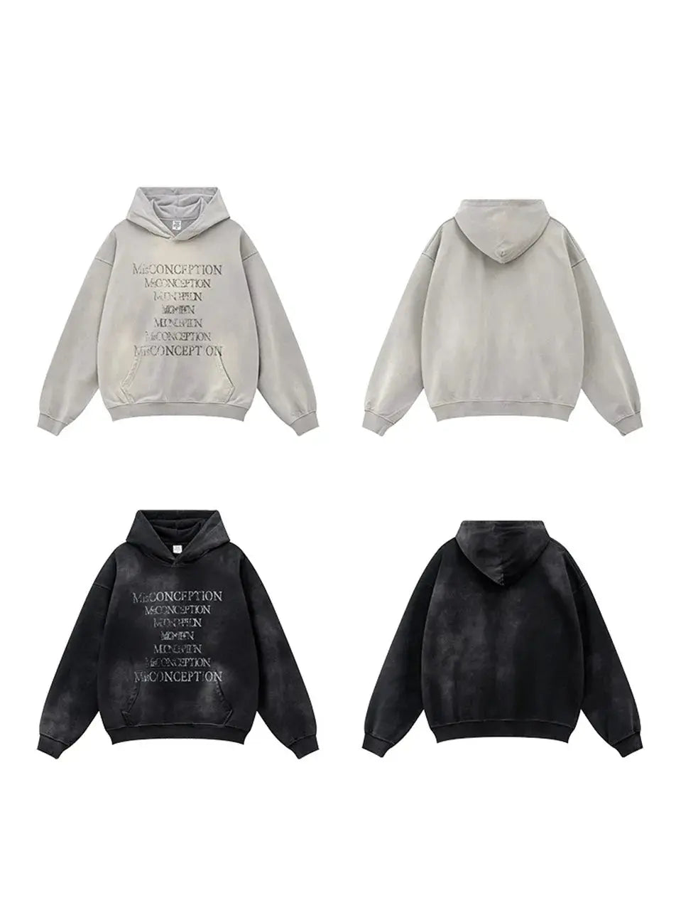 Vintage Letter Print Hoodie - Emma Bridess Vintage Letter Print Hoodie - Emma Bridess