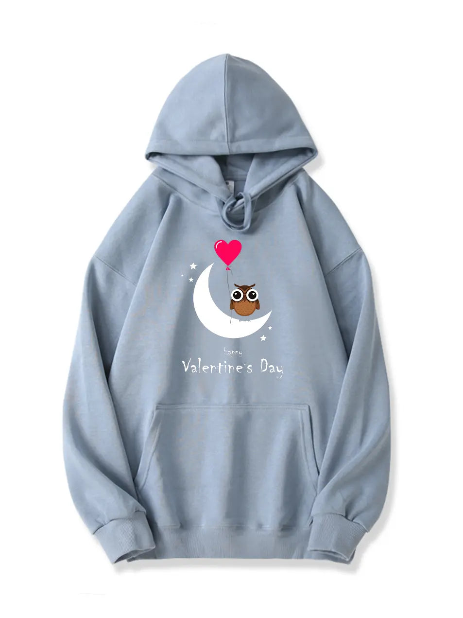 Valentine's Day Owl Love Print Cotton Hoodie Emma Bridess