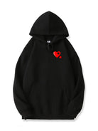 Love Puzzle Heart Print Cotton Hoodie for Valentine's Day Emma Bridess